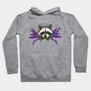 Raccoon with lavender Hoodie